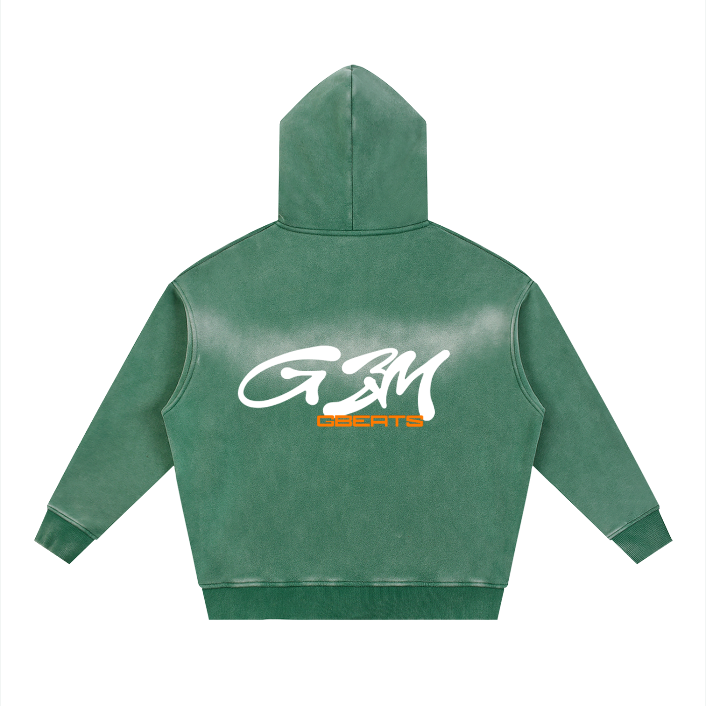GREEN TWO-WAY ZIPPER BOXY GBM HOODIE