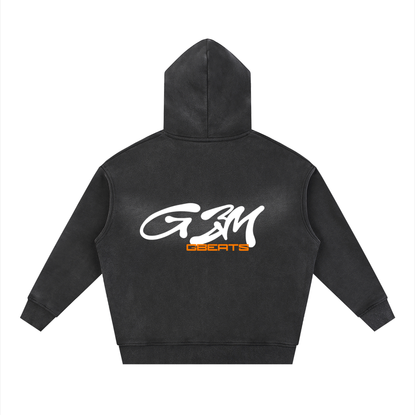 BLACK TWO-WAY ZIPPER BOXY GBM HOODIE