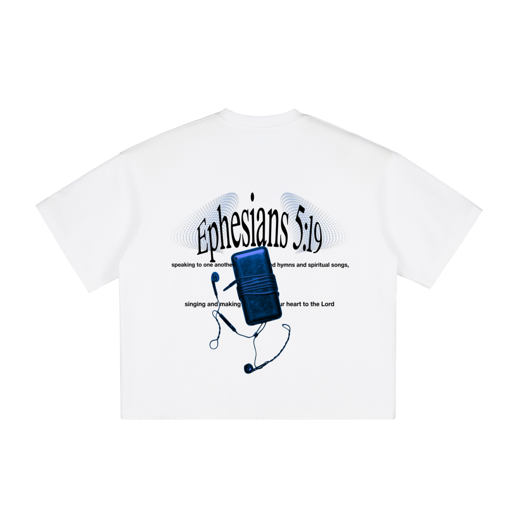 BLUE EPHESIANS 5 CROPPED TEE